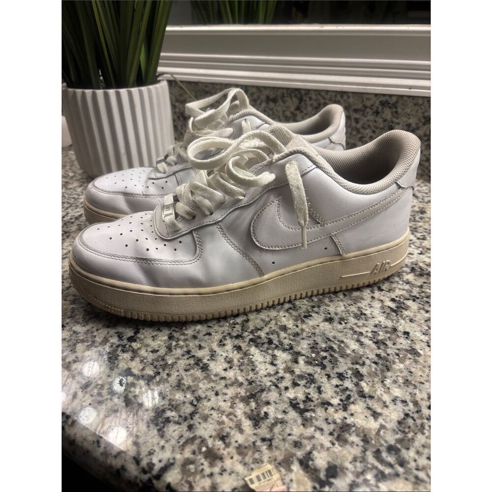 Nike Air Force 1 White Low-Top Sneakers with Cream Midsole